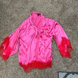 Victoria Secret Lace trim silk kimono